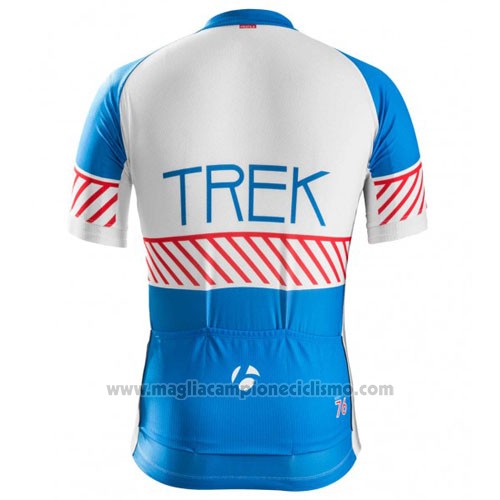 2016 Abbigliamento Ciclismo Trek Bontrager Bianco e Blu Manica Corta e Salopette